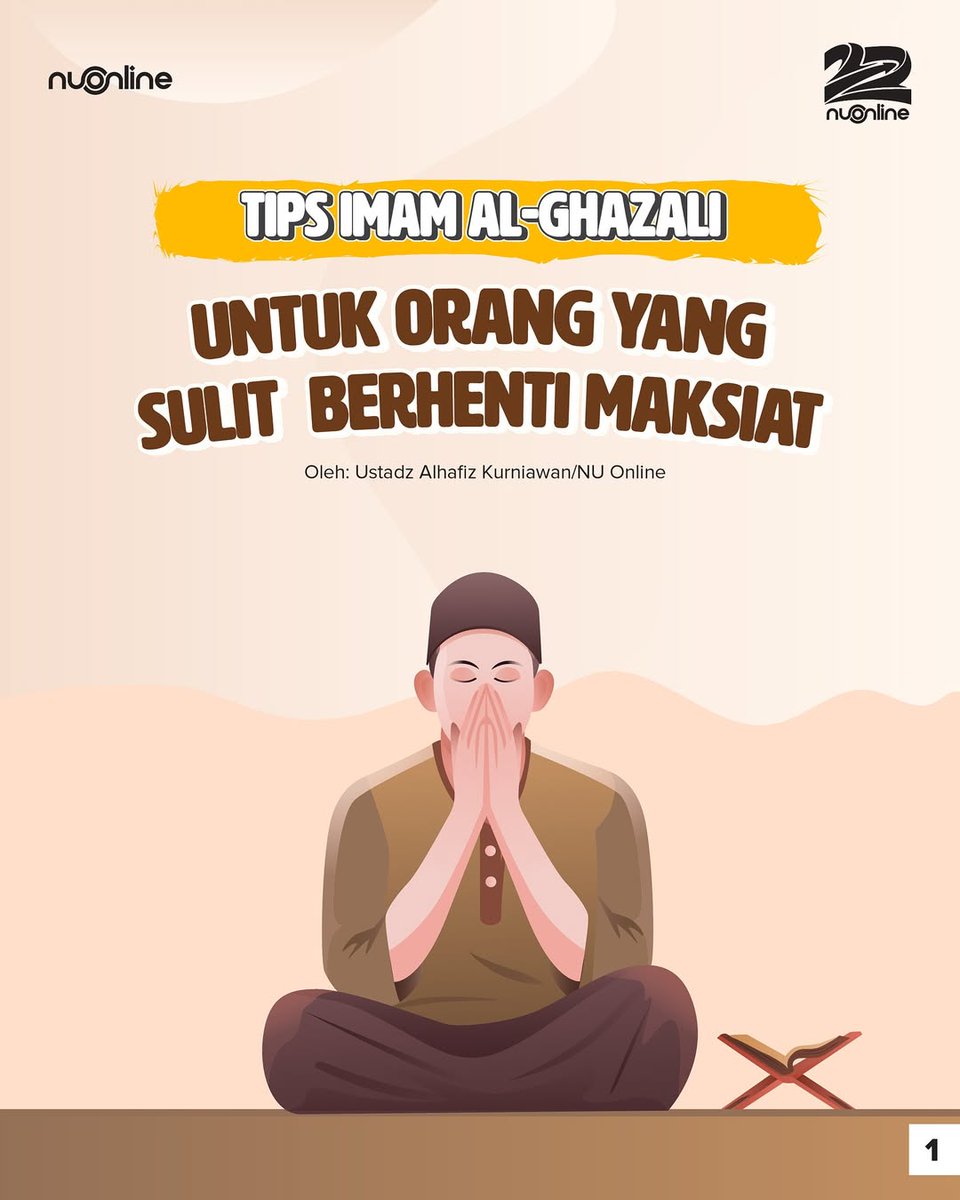 Imam Al-Ghazali menawarkan tips bagi seseorang yang menyadari perbuatan maksiatnya. Ia memberikan jalan kepada orang sering kali tidak berdaya untuk melepaskan diri dari maksiat sehingga ia terus mengulang perbuatan maksiatnya.

- A Thread

#NUOnline