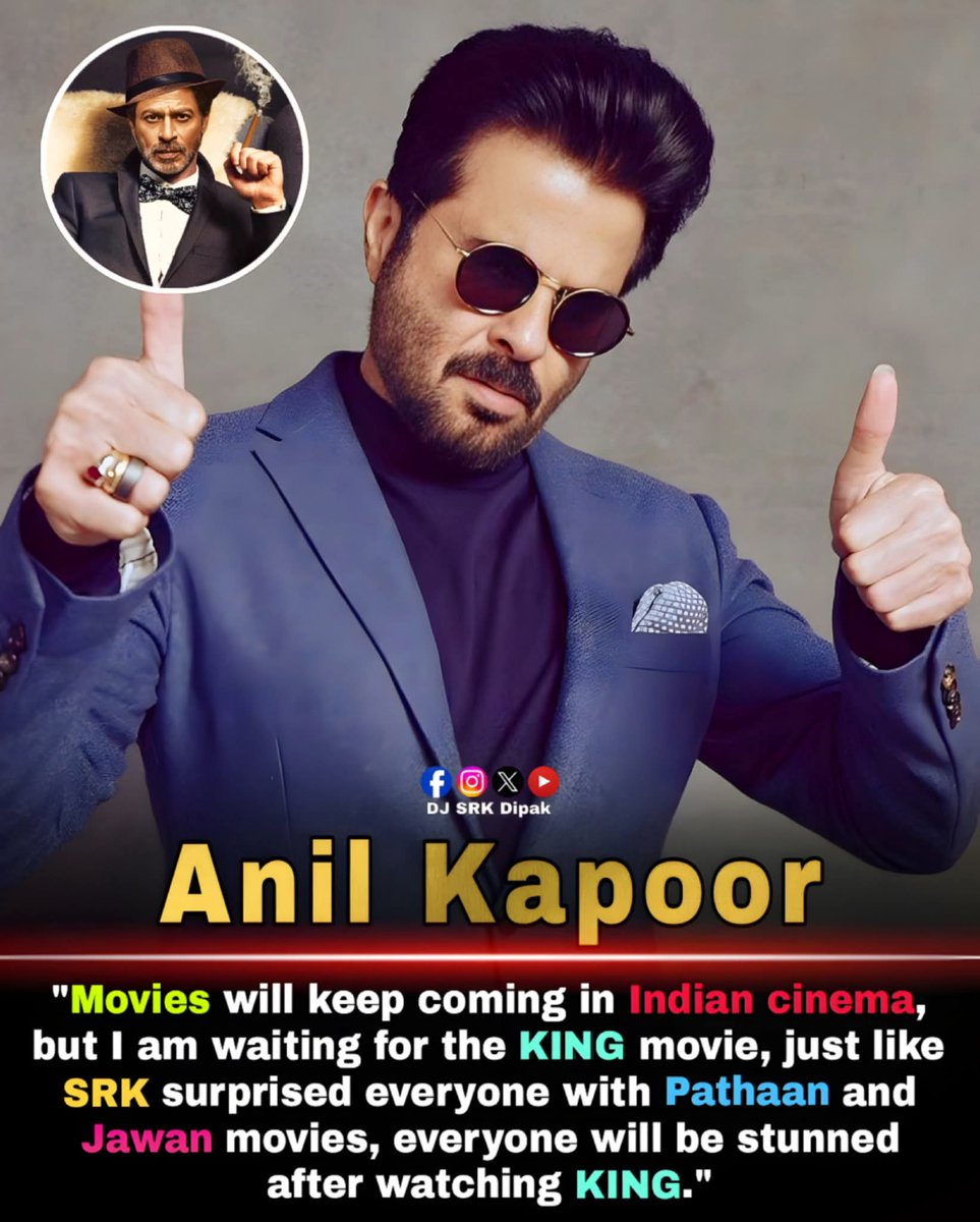 Cinecrik's tweet image. #AnilKapoor is also part of the upcoming banger movie🎥 Shah Rukh Khan's next #King 💥
.
.
.
.
#SRK #bollywood