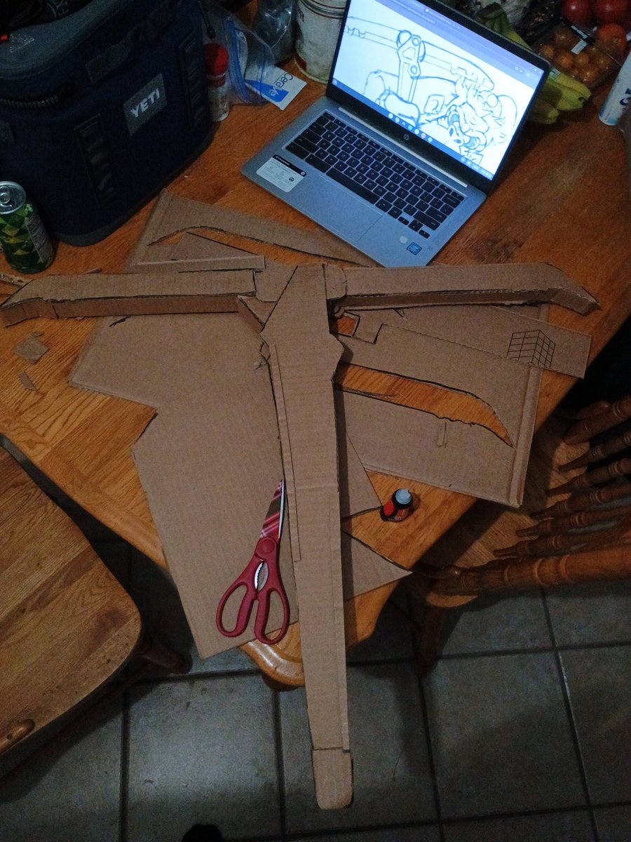 AustinR14243809's tweet image. New project I've had in the works since last week on Tuesday. Going to another Convention as Grumpy kong from DK Bananza. Build the pickaxe. Yeah it's not accurate but I kinda like this.
Also shout-out to @notsocombo. That's their art in the background as reference.