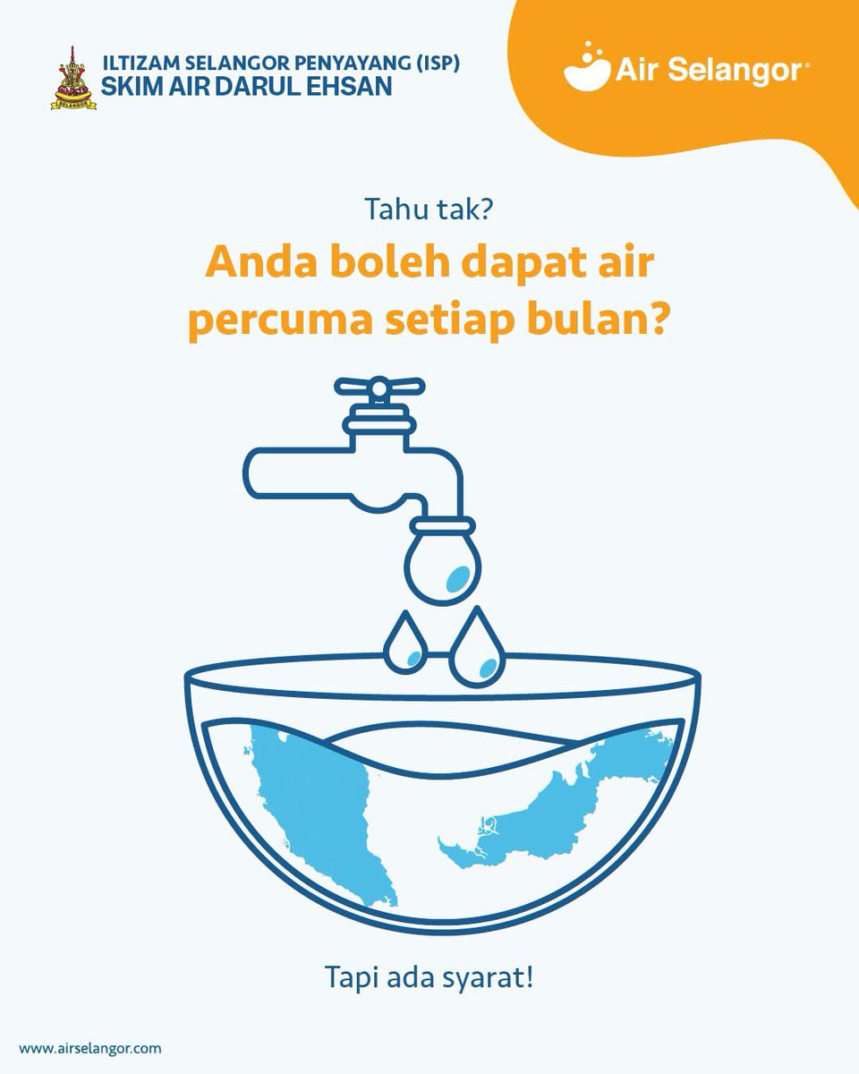 suk_selangor's tweet image. 𝐒𝐊𝐈𝐌 𝐀𝐈𝐑 𝐃𝐀𝐑𝐔𝐋 𝐄𝐇𝐒𝐀𝐍 (𝐒𝐀𝐃𝐄)

📌 Nak tahu anda layak atau tidak? Semak syarat, cara memohon dan info penuh tentang Skim Air Darul Ehsan di laman web airselangor.com/services/sade

#MalaysiaMadani
#𝐊𝐢𝐭𝐚𝐒𝐞𝐥𝐚𝐧𝐠𝐨𝐫 MajuBersama
#SUKSelangor
#AirSelangor