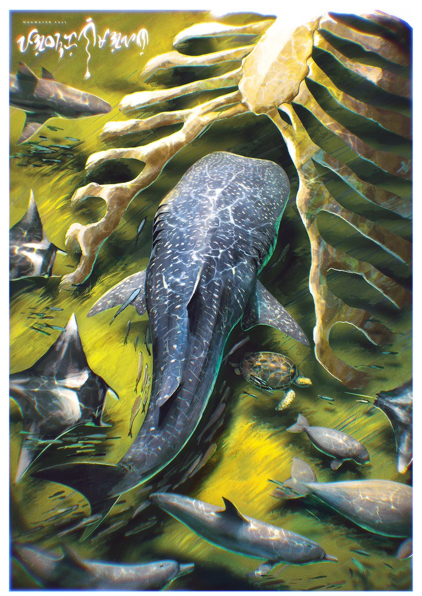 Burden_Walker's tweet image. When my end comes
let it be as a whale fall
a quiet offering to the deep
teeming with new life
nourishing the abyss like the bones of a fallen god
