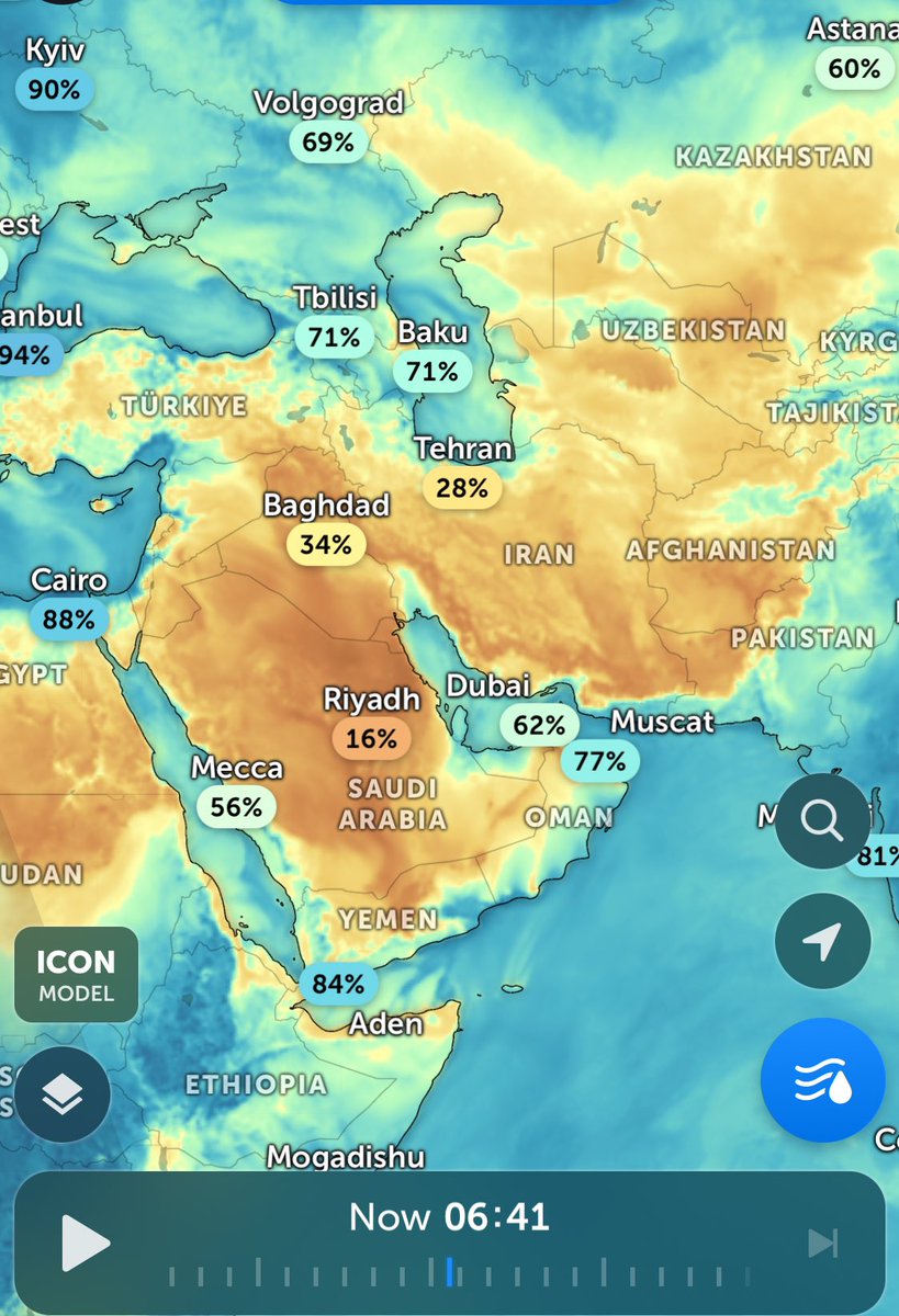 Go_Away_Baby's tweet image. Middle East, Asia &amp;amp; Europe #Humidity map