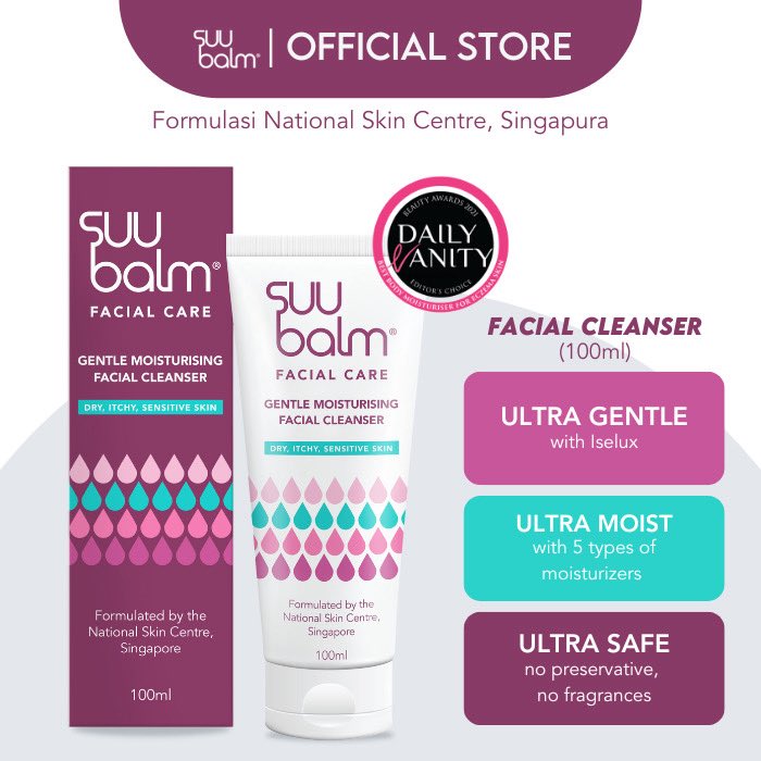 Punya kulit kering itu ga enak banget. Apalagi kalo kulit wajah kering akan gampang ngelupas dan kadang perih.
Kalo kondisi kulit kering jangan pakai facial wash yg aneh aneh dulu.
Pakai yg gentle di kulit dan tanpa fragrance 

Coba aja Facial Cleanser dari Suu Balm.