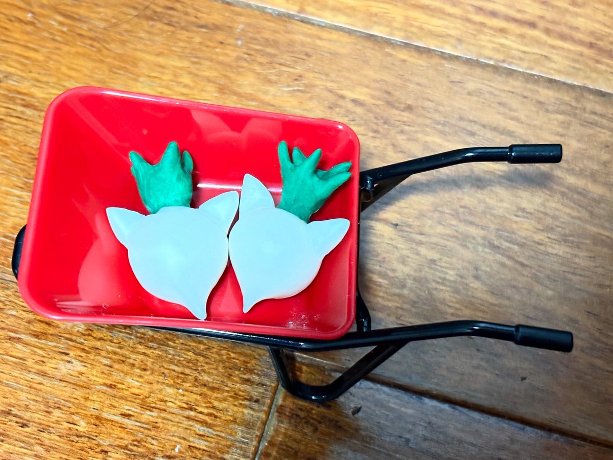 handmadebu1101's tweet image. またまた樹脂粘土の大根さん🌱
今日の子達は、なんと猫耳がついています❣️
可愛いから、出荷しちゃいます😋💕
そして今回は告知があります👍
8月23日土曜日の前橋リリカのフリーマーケットに参加させていただくことになりました😍
ぜひ皆さん遊びに来てみてくださいね❣️
#ハンドメイド
#樹脂粘土