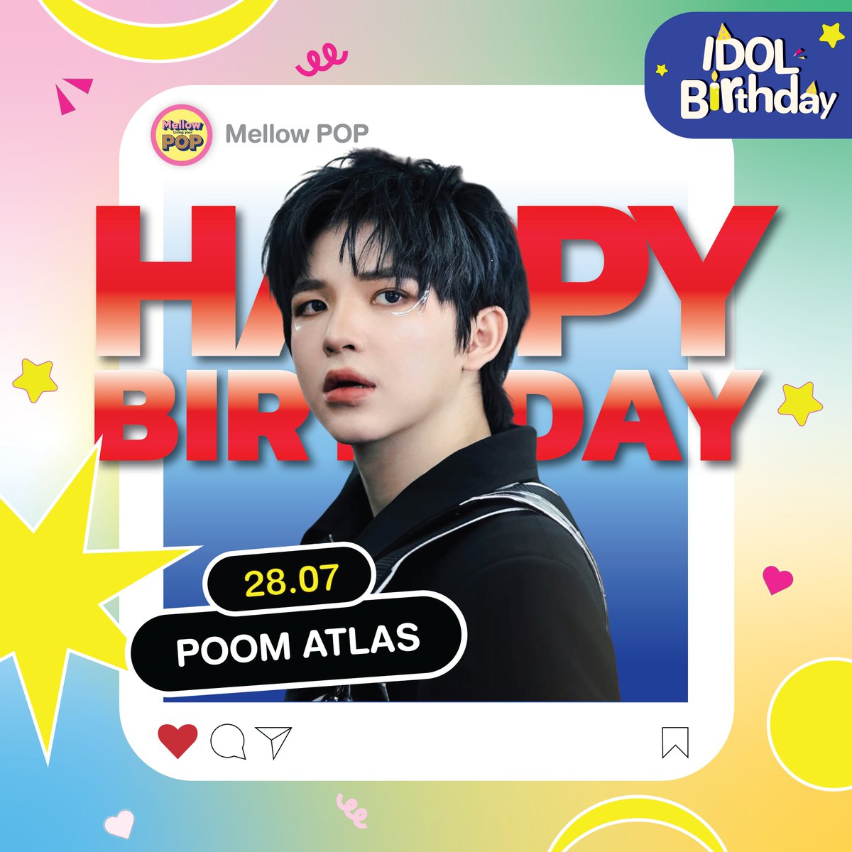 MellowPOP_TH's tweet image. 🎂 Happy Birthday to Poom ATLAS 💖
.
✨ Mellow POP ขอให้ภูมิมีความสุขมาก ๆ สุขภาพแข็งแรงไม่เจ็บไข้ได้ป่วย 💪🏻 และมีรอยยิ้มที่สดใสในทุกวันนะคะ 🫰🏻💕
.
#MellowPOP
#27YearsofPoomjai
#แฮปปี้ภูมิใจยี่สิบเจ็ดปี
#PoomATLAS
#ATLAS_th #ATLASth