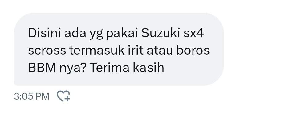 TanyaMobilBase's tweet image. Disini ada yg pakai Suzuki sx4 scross termasuk irit atau boros BBM nya? Terima kasih