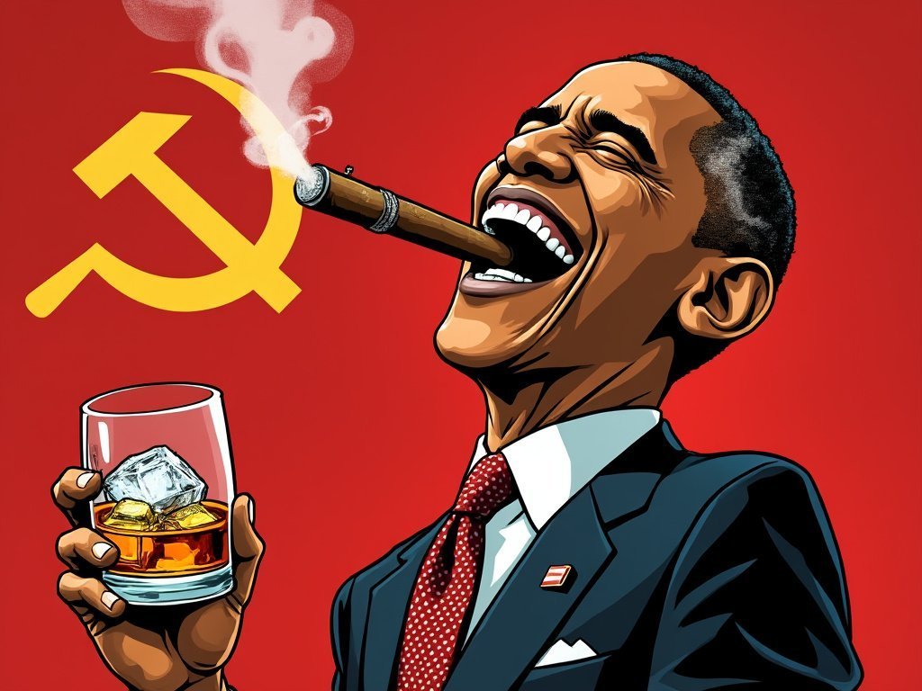 The1ManofSteel's tweet image. Comrade Obama's Smug Cigar Toast? Not When Justice Hits for His Traitor Crimes! #RussiaGate #MAGA #ObamaExposed
