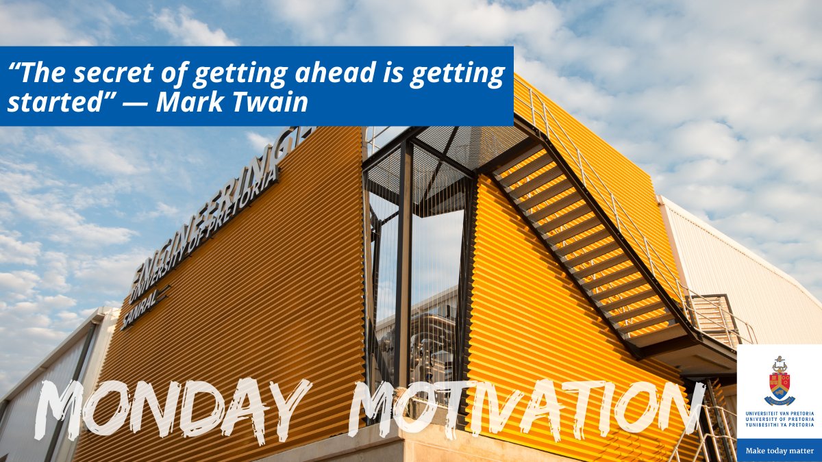 UPTuks's tweet image. #MondayMotivation: “The secret of getting ahead is getting started.” – Mark Twain

Begin this week with strength and continue to move forward!

 #UniversityOfPretoria #MakeTodayMatter