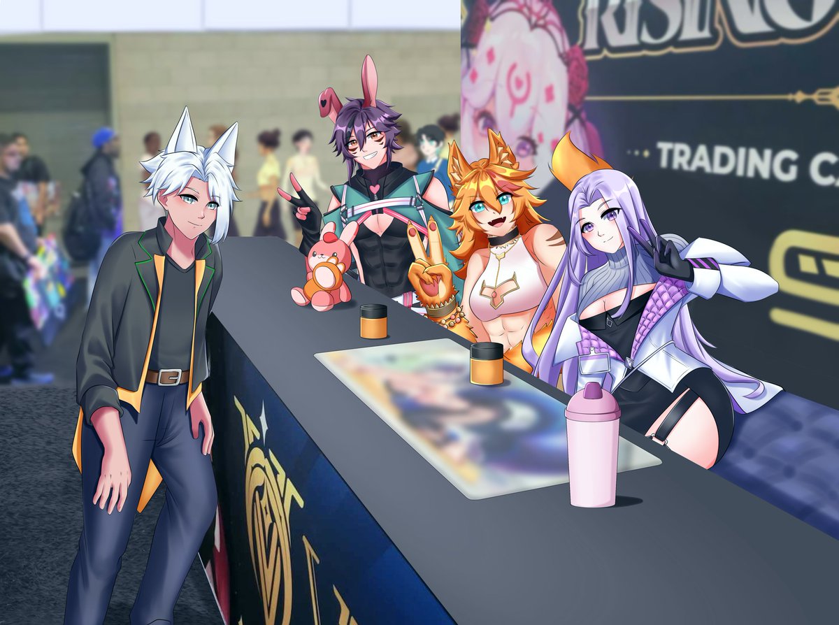 The  Day 3 meet &amp; greet from the <a href="/VCardTCG/">VCard TCG</a> booth.
#Buffpup #ShiaBun #ARTCANDII
Art by the ever talented <a href="/nyaariz88/">Nyaariz</a>