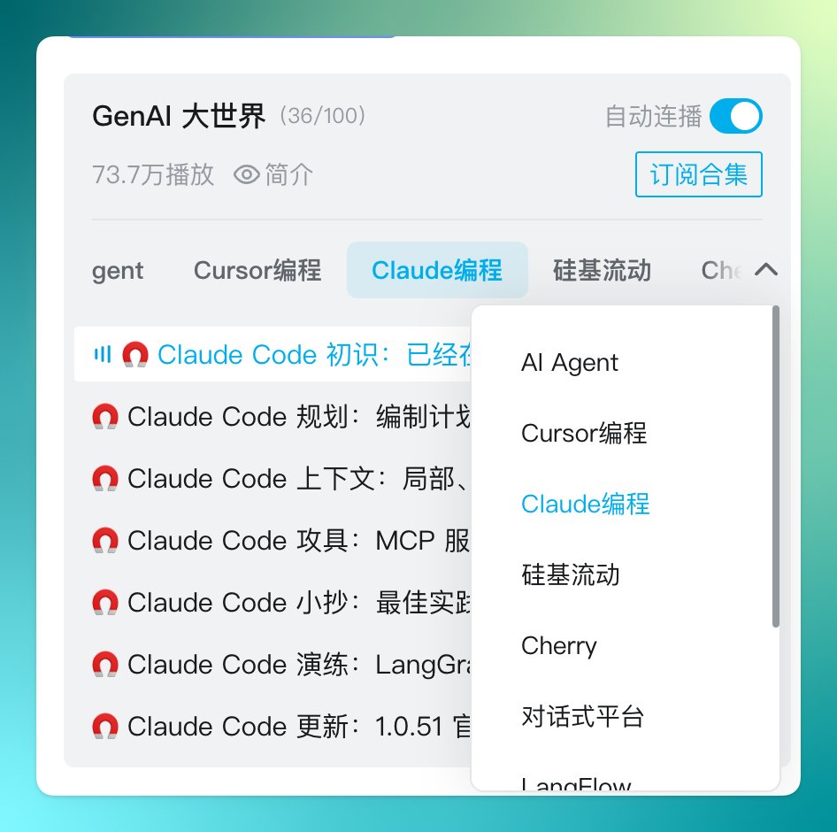Meepo (@jack1158713) on Twitter photo 推荐两位中文区我最爱的讲解 AI 的大神,非常推荐大家去关注。我从两年前看 Prompt,LangChain,AI Agent,RAG,到今年 Cursor,Claude Code,都是看着他们的视频长大的。
对于大部分人来说,看他俩就够了🎉,而且他们的讲解,循序渐进,非常适合我这样的懒人,什么都给你做好了。
沧海九粟: 推荐两位中文区我最爱的讲解 AI 的大神,非常推荐大家去关注。我从两年前看 Prompt,LangChain,AI Agent,RAG,到今年 Cursor,Claude Code,都是看着他们的视频长大的。
对于大部分人来说,看他俩就够了🎉,而且他们的讲解,循序渐进,非常适合我这样的懒人,什么都给你做好了。
沧海九粟: