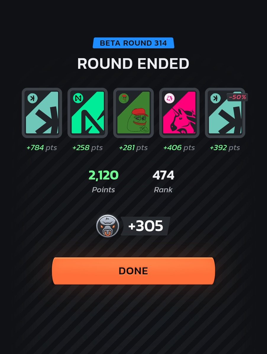 0xWil_'s tweet image. We finished in the top 474 of the bullrun round 314 on @infinex, I didn't lock any cards and let it run
Because i let it running, I forgot to play today 😅