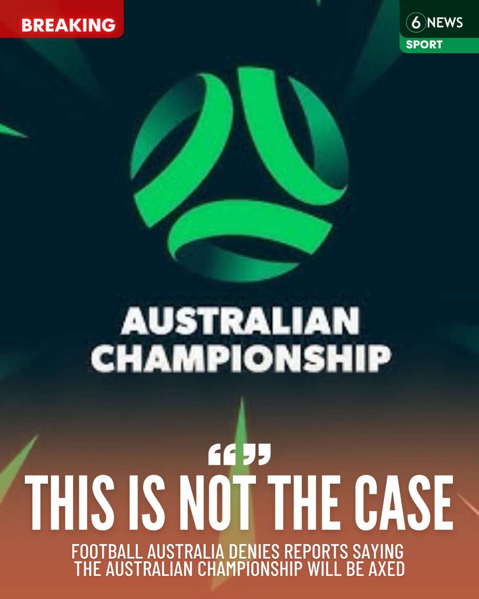 #BREAKING 🚨 Football Australia has formally denied reports that the second-tier Australian Championship will be axed after two years, telling 6 News: "This is not the case"

Yesterday FA announced it had completed a third NSD Request for Proposal (RFP) Application Process, which