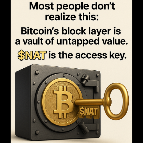 natgmi's tweet image. 🚨 Most people don’t realize this:
Bitcoin’s block layer is a vault of untapped value.
$NAT is the access key.
As Bitcoin’s economic gravity grows - so will $NAT.
Miss it now, regret it forever.
RT if you get it 👊