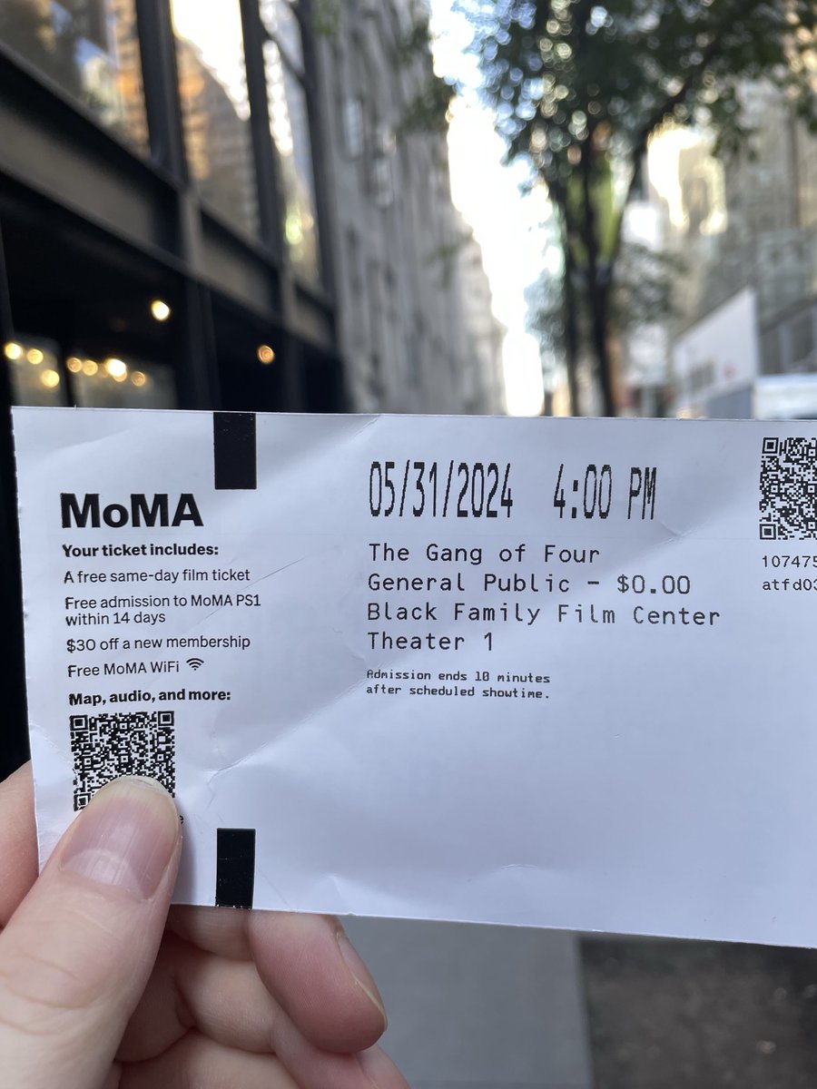 newstalrocket's tweet image. I haven’t been to moma since seeing Rivette’s the gang of 4 on May 31 last year