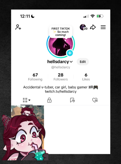 ✨NEW TIKTOK ACCOUNT ANNOUNCEMENT ✨
I'm now on Tiktok &amp; have posted my first video! I would love to find all my vtuber mutuals on there 🖤

There are some seriously exciting things happening this year that will start coming out in the next month! You wont want to miss it, pinky