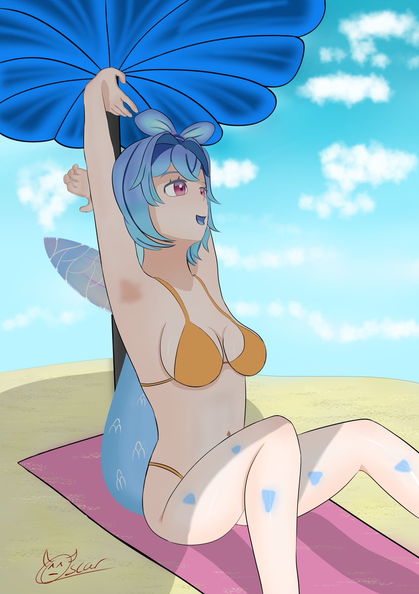 Oscarmite_'s tweet image. Beach day with Lazu!  #paintfins