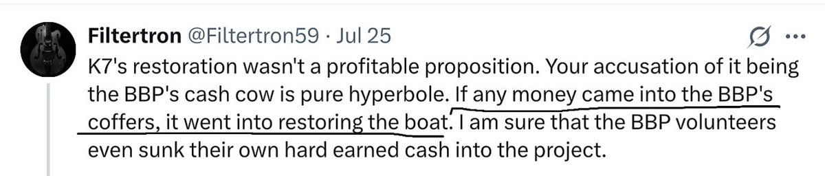 tony_t70971's tweet image. This statement is not true.
Bill Smith has publicly admitted he spent money, meant for ‘the boat’, on a Vulcan bomber.
The words of Smith and his followers are not to be trusted.
#dbts
#dontbelievethesmith
