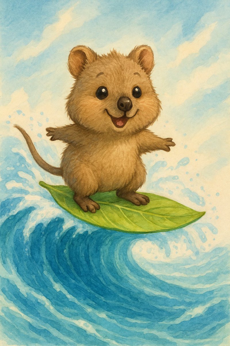 quokkacoinbase's tweet image. “Ridin’ the ripple, mate 🌊🍃 Who needs a surfboard when you’ve got leaves and good vibes? 
#builtonbase