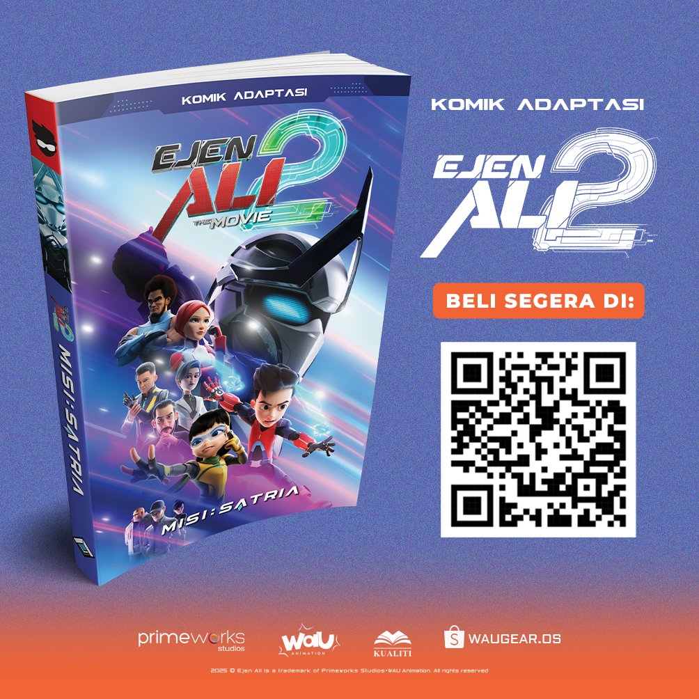 ejen_ali's tweet image. 🔥PERHATIAN EJEN🔥
Ejen Ali The Movie 2 kini dalam bentuk komik!
Jom selesaikan misi bersama Ejen Ali!

BERTINDAK SEGERA❗
📲 Dapatkan segera di Shopee sebelum kehabisan stok!
s.shopee.com.my/1g7yIHBAU4
#EjenAli #KomikEATM2