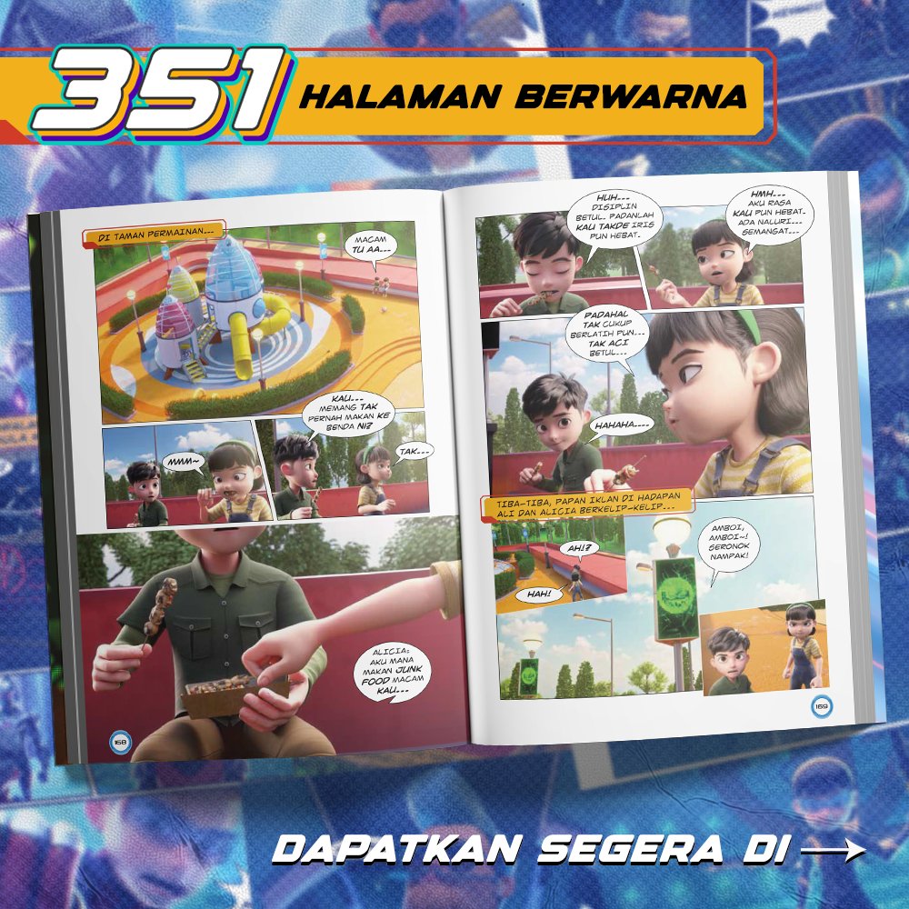ejen_ali's tweet image. 🔥PERHATIAN EJEN🔥
Ejen Ali The Movie 2 kini dalam bentuk komik!
Jom selesaikan misi bersama Ejen Ali!

BERTINDAK SEGERA❗
📲 Dapatkan segera di Shopee sebelum kehabisan stok!
s.shopee.com.my/1g7yIHBAU4
#EjenAli #KomikEATM2