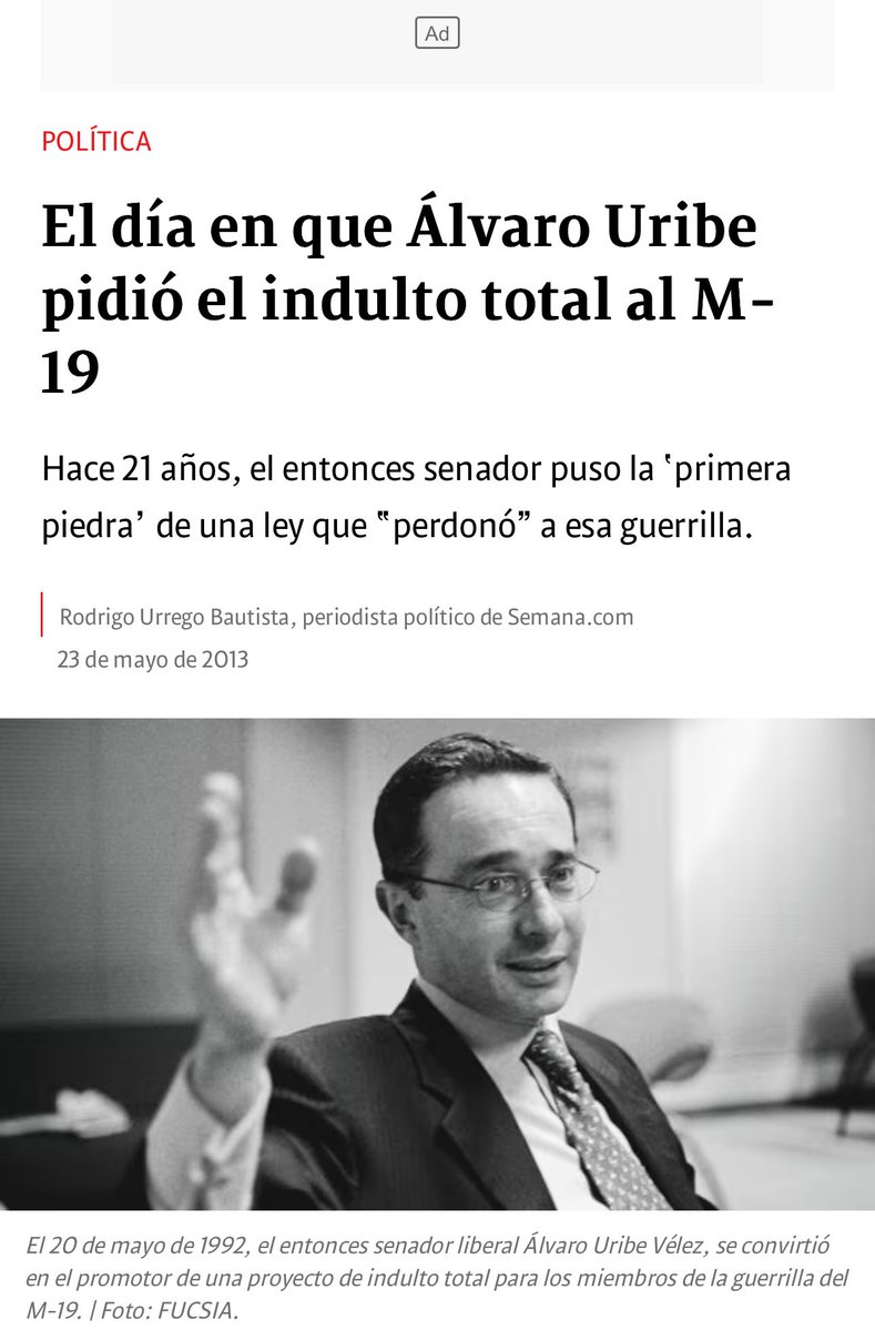 julipalacioc's tweet image. En 1992 Álvaro Uribe pidió POR HUMANIDAD la libertad de Petro y los principales promotores de la izquierda en Colombia.
Hoy esos mismos que gracias a él quedaron en libertad piden por resentimiento y odio la Cárcel.
Esto demuestra que a los enemigos no se les debe dar ni un…