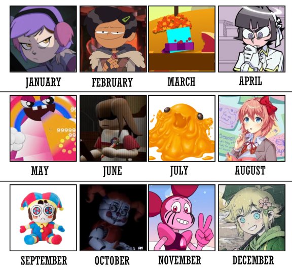 Beboo_Jay's tweet image. Wanted to try this too HAHA
My favorite characters, your birthmonth!
---
#theowlhouse #amphibia #jsab #helltaker #fnafworld #dandysworld #scp #ddlc #TADC #FNAF #stevenuniverse #omori