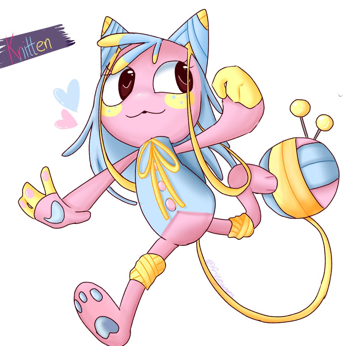 fritzymes's tweet image. dandy’s world oc stuff her name is knitten
I don’t like the paw pads just pretend they don’t exist 😭