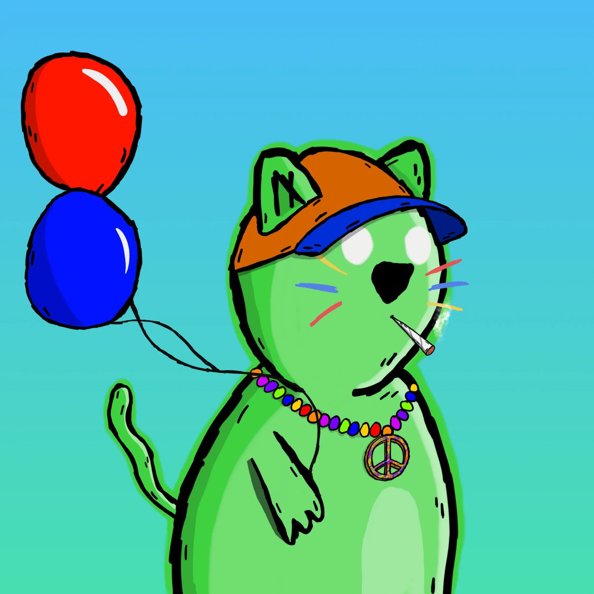 JohnnyBlokchain's tweet photo. If we are talking about Algorand Nfts, we we have to talk about @ShittyKitties_ . Simply one of the best. Period. I'm lucky enough to have my slime hair bong granny 4th litter hanging on my wall. hand painted by @hminner428 herself! https://t.co/KThHaPEbZG