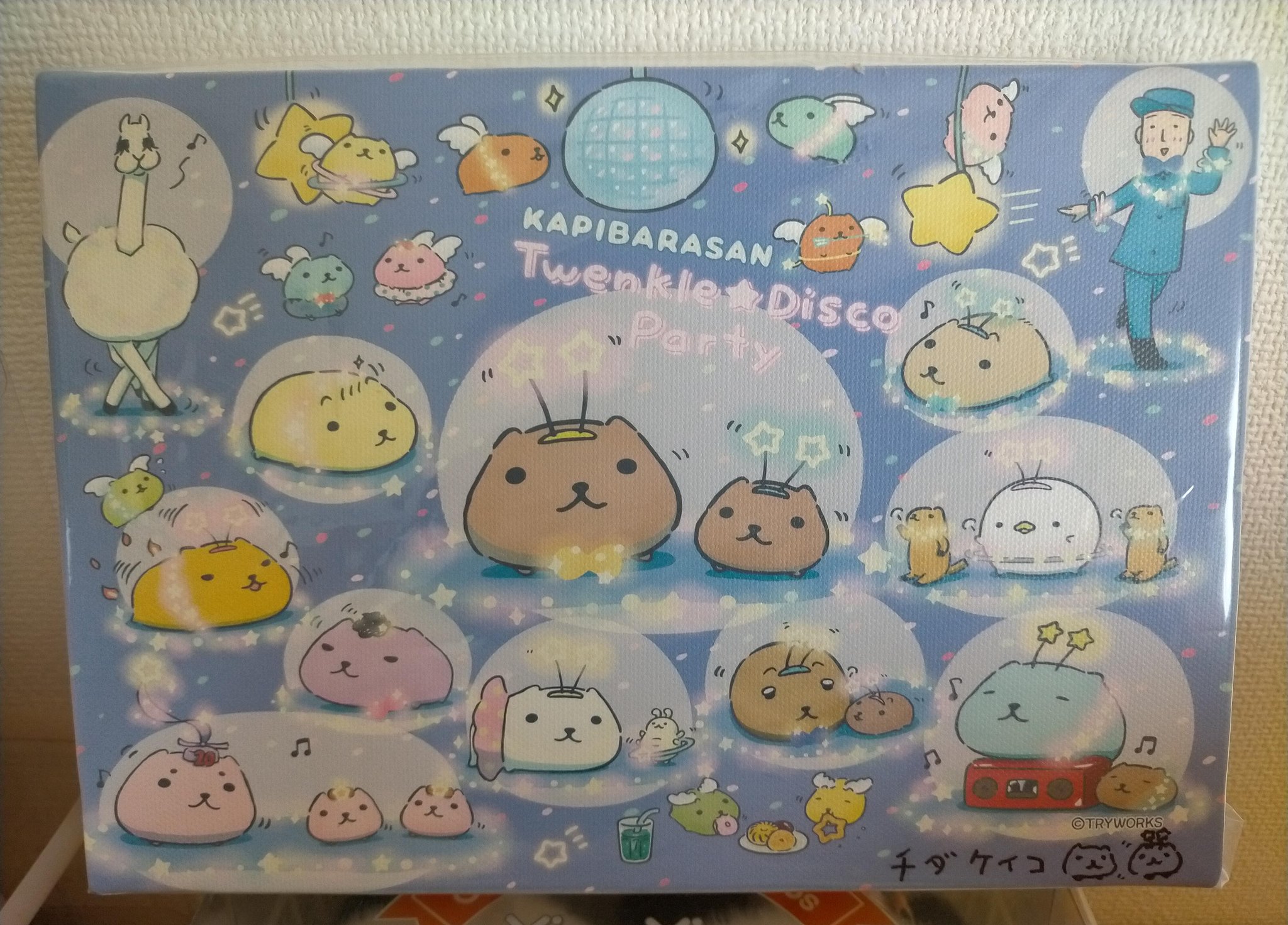 カピバラさん　ウォールキャンバス　チダケイコ　直筆サイン入り　20th もっふもふ on X: 