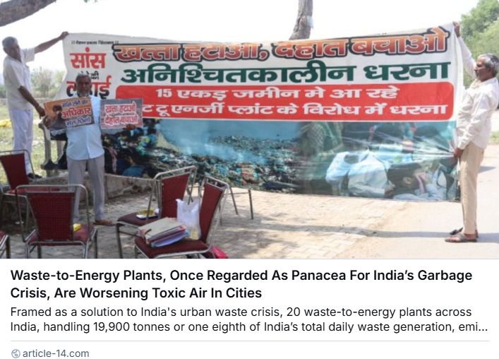 Despite govt rules allowing only high-calorific, non-recyclable waste for incineration, most of India’s 12 operational waste-to-energy plants burn unsegregated, high-moisture garbage—cutting efficiency while adding to toxic #air. <a href="/Subasree_balram/">Subasree</a> reports

article-14.com/post/waste-to-…