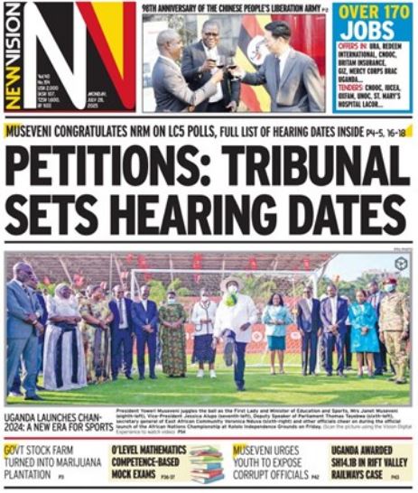 SpiceFMHoima's tweet image. In Monday's PRESS REVIEW with @kanyesige
Leading Headlines in the
@newvisionwire @DailyMonitor
1. Anatomy of vote rigging.
2. Petitions: Tribunal sets hearing dates.
3. Museveni urges youth to expose corrupt officials
Join the vibe this morning via X Spaces or Radio Garden