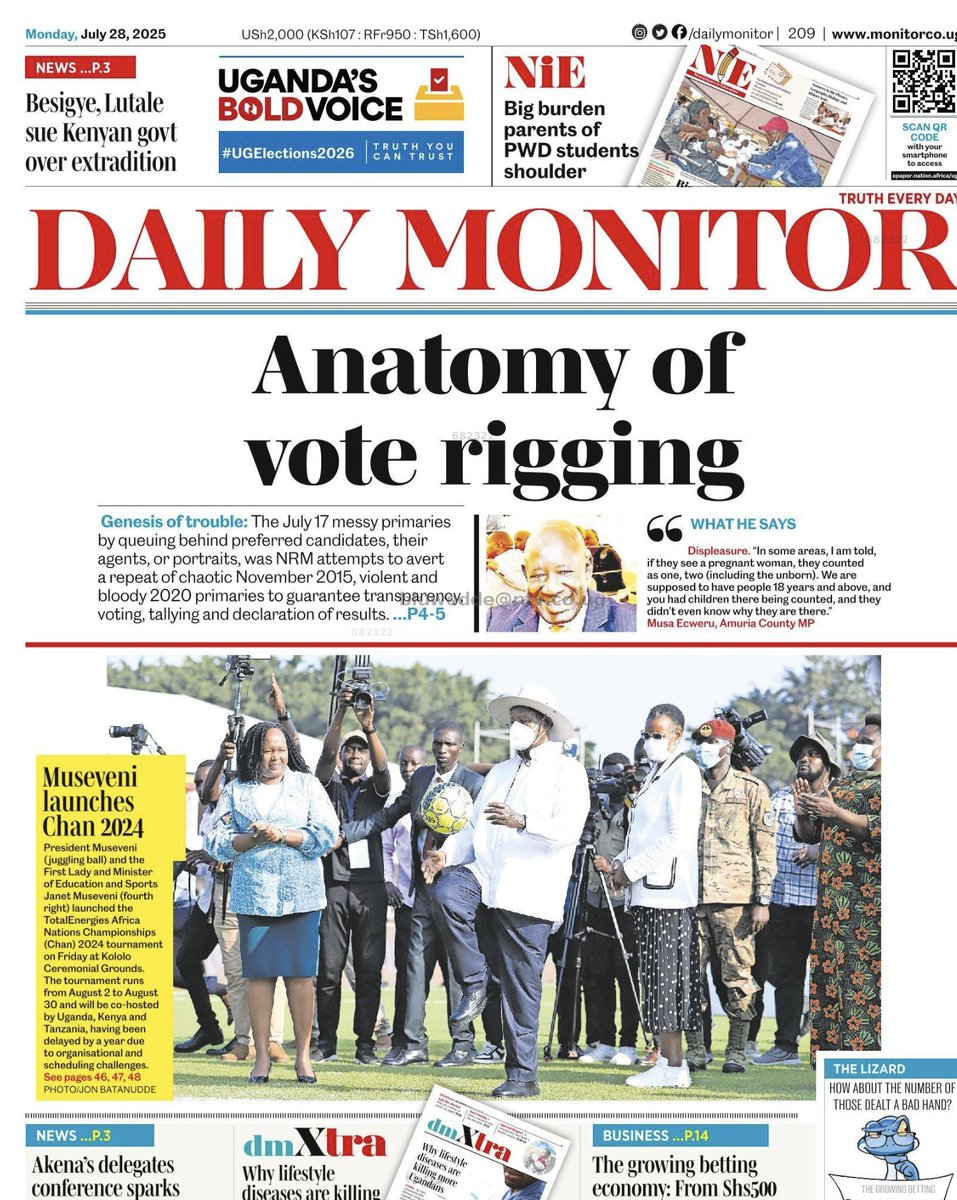 SpiceFMHoima's tweet image. In Monday's PRESS REVIEW with @kanyesige
Leading Headlines in the
@newvisionwire @DailyMonitor
1. Anatomy of vote rigging.
2. Petitions: Tribunal sets hearing dates.
3. Museveni urges youth to expose corrupt officials
Join the vibe this morning via X Spaces or Radio Garden