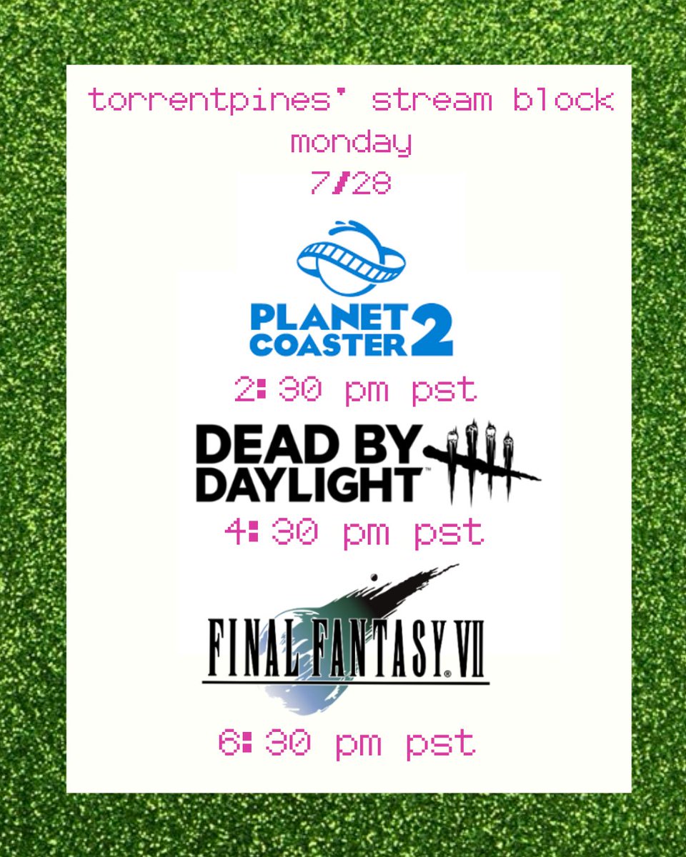 Returning to stream this Monday! Here’s the schedule 🌸 if you like any of these games, drop in and let’s chat  about it :3  🎢👺🗡️