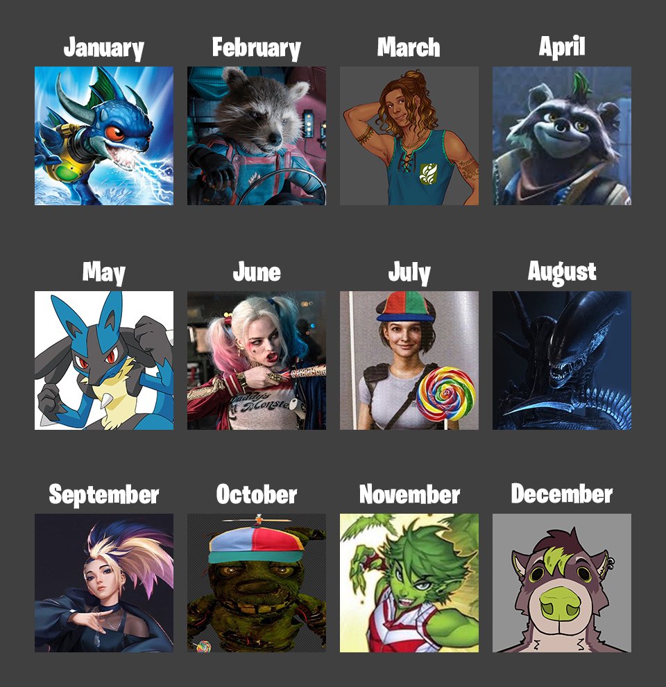 teksik__'s tweet image. trend hopping blah blah IDC
Your birth month = one of my favorite characters :D