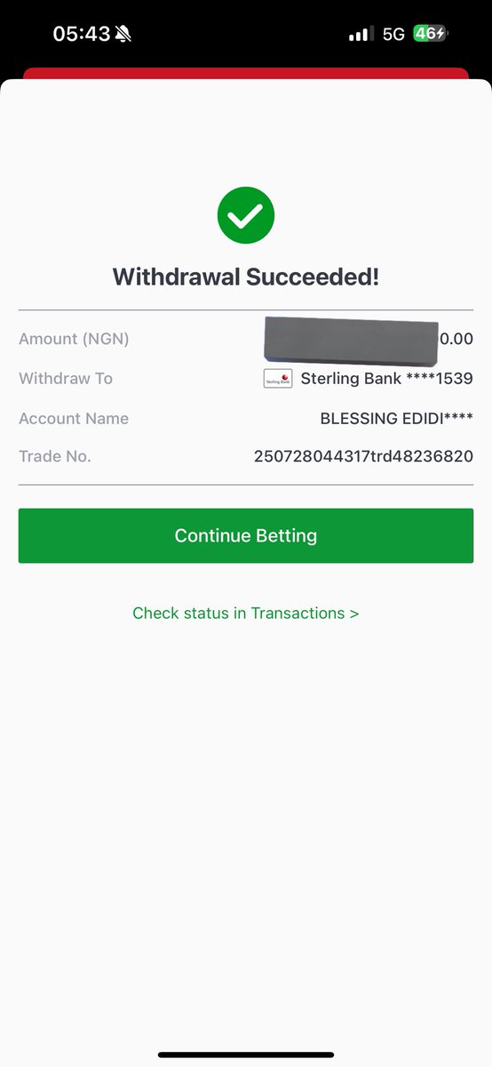 RRwealthy's tweet image. 2nd withdrawal at 05:43am 

Sporty my love 
Millions 🥶🥶🥶🥶🥶🥶🥶🥶