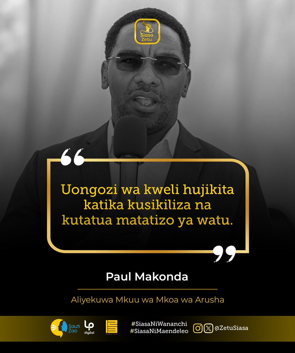 Nukuu ya Asubuhi kutoka kwa Mhe. Paul Christian Makonda.

#SiasaZetu #SiasaNiWananchi #siasanimaendeleo