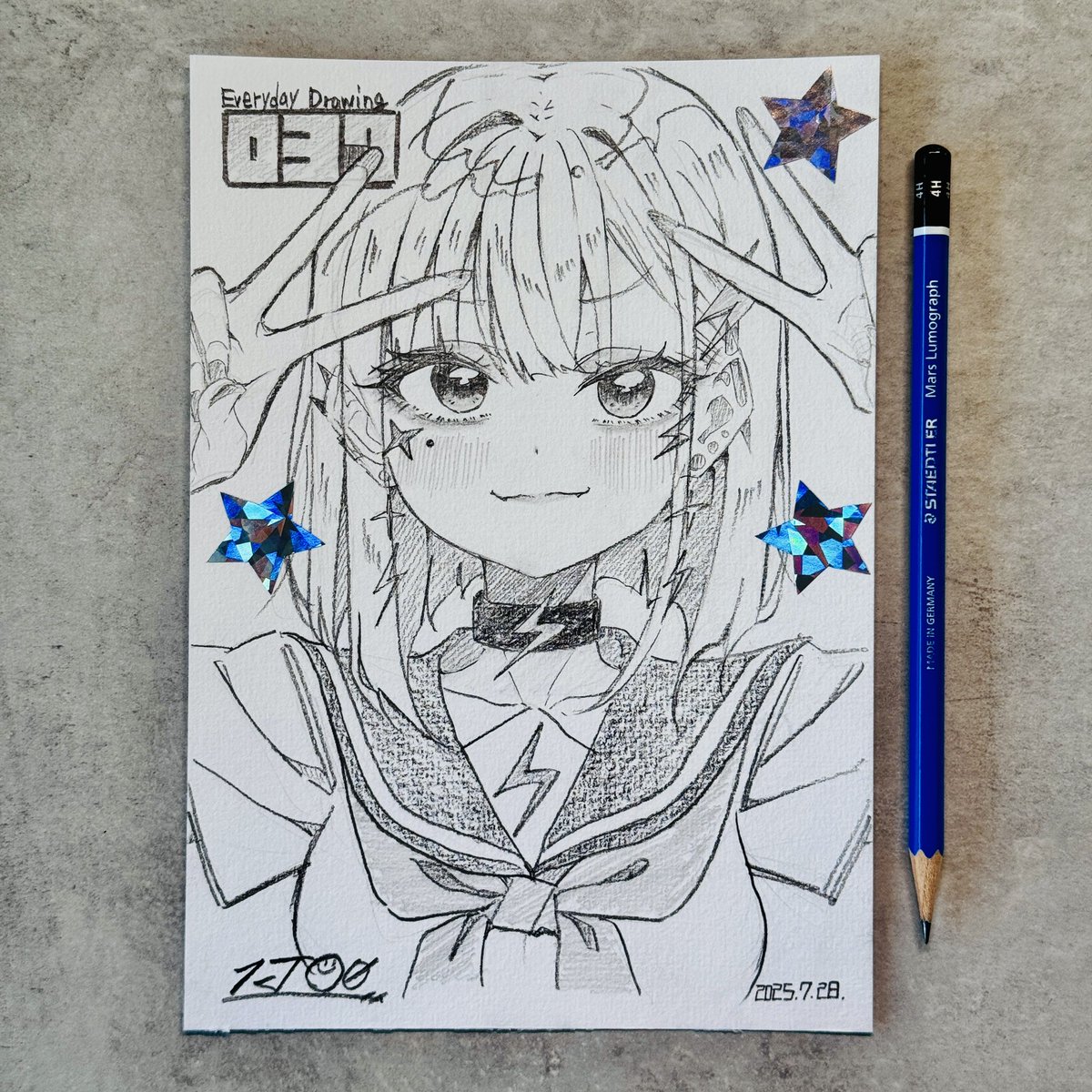 1JO_0's tweet image. YouTubeで始めた新企画「毎日線画-everyday drawing-」の037枚目です。  

■サイズ:A5（210mm×148mm） 
■画材:鉛筆
■仕上げにフィキサチーフ処理済み  

一点ものとなりますので、お求めの方はお早めにどうぞ！

▼購入はこちらから💁
bokkun.booth.pm/items/7235769