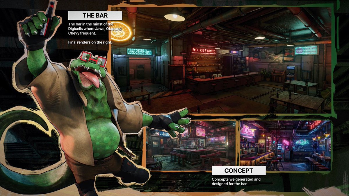 🍻Inside the Bar in the Digicells 🍻

In the shadows of the Digicells, there’s one place where deals are made, stories are traded, and nothing is ever what it seems — the bar.
Tucked away in the darker corners of The Rise of Blus, this hidden haunt glows with low neon light,