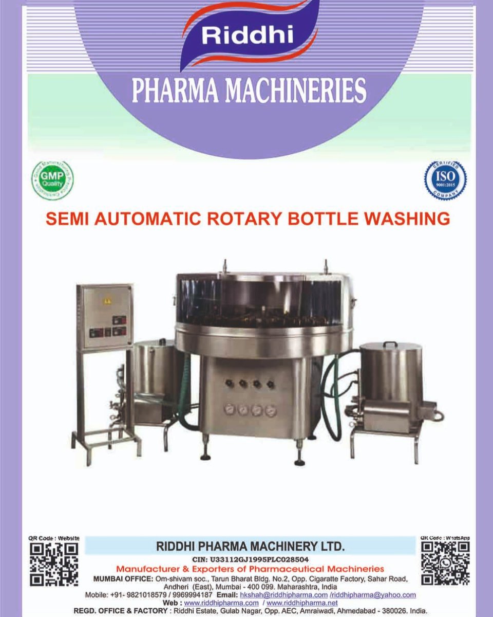 hitenks's tweet image. #BottleWashingMachine, we Manufacture Rotary Bottle Washing Machine , with 7 wash, for glass and pet bottles, if you want to skin dry the bottle we also manufacture Bottle Tray Dryer for skin drying, 

zurl.co/rBsEp
hkshah@riddhipharma.com