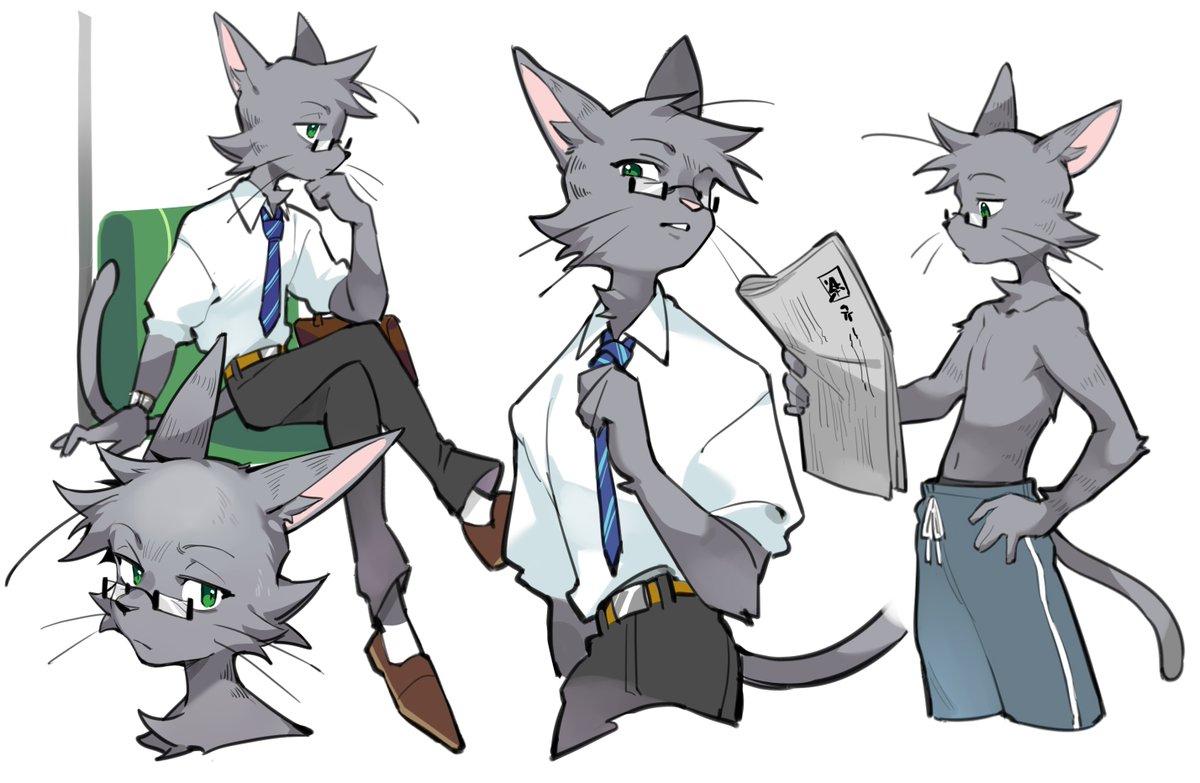 Doodling an old OC. Been a while since I last drew him 🐱