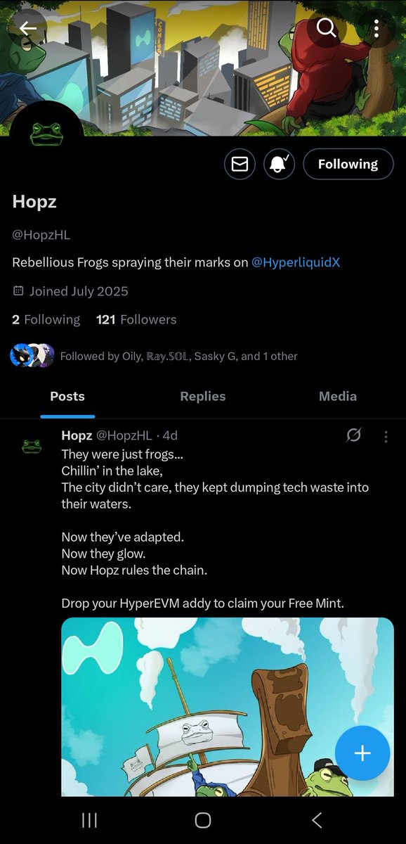 ManLikeTega's tweet image. EARLY ALPHA π¨
They were just frogsβ¦
Then, the city dumped tech waste into their lake
Now they GLOW.
Now theyβve ADAPTED.
Now @HopzHL rules @HyperliquidX
Get in early or get left behind.
Hyperliquid!!!
Hyperbullish!!!