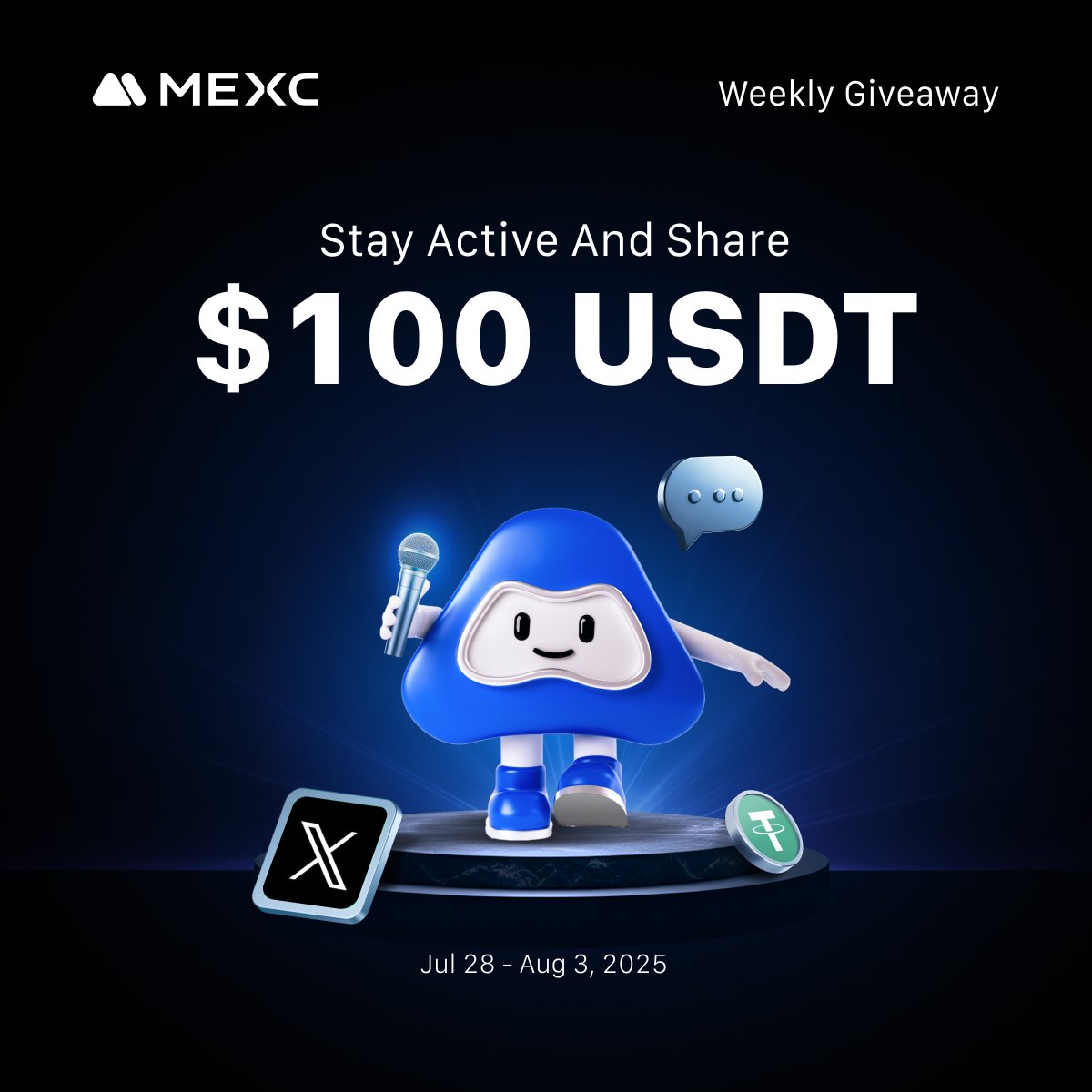 🥳🔄 MEXC Oceania X Exclusive: $100 Weekly Giveaway! (Twitter Only)

🏆🎁 Top 10 Most Active Win 10 USDT Each!

✅Follow <a href="/MEXCOceania/">MEXC Oceania</a>
✅ Like &amp; Repost &amp; Reply our X posts this week
✅ Engage meaningfully - quality comments get noticed!

👉Fill out the form to join