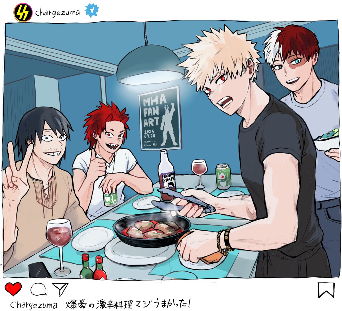 bobby_riko's tweet image. プロヒ爆豪&apos;s kitchen の妄想絵
瀬呂君おめでとう！