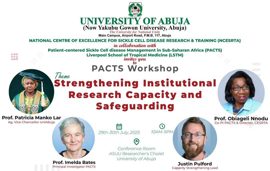 Join Prof Obiageli Nnodu, the team at <a href="/UofANigeria/">UNIVERSITY OF ABUJA</a>  and their collaborators at <a href="/LSTMnews/">LSTM</a>, for a two day training workshop on "Strengthening Research Capacity and Safeguarding." Zoom Link: us06web.zoom.us/j/87369522657?…. <a href="/oennodu/">Oby Nnodu</a> <a href="/reubenchianumba/">Chianumba Reuben</a>