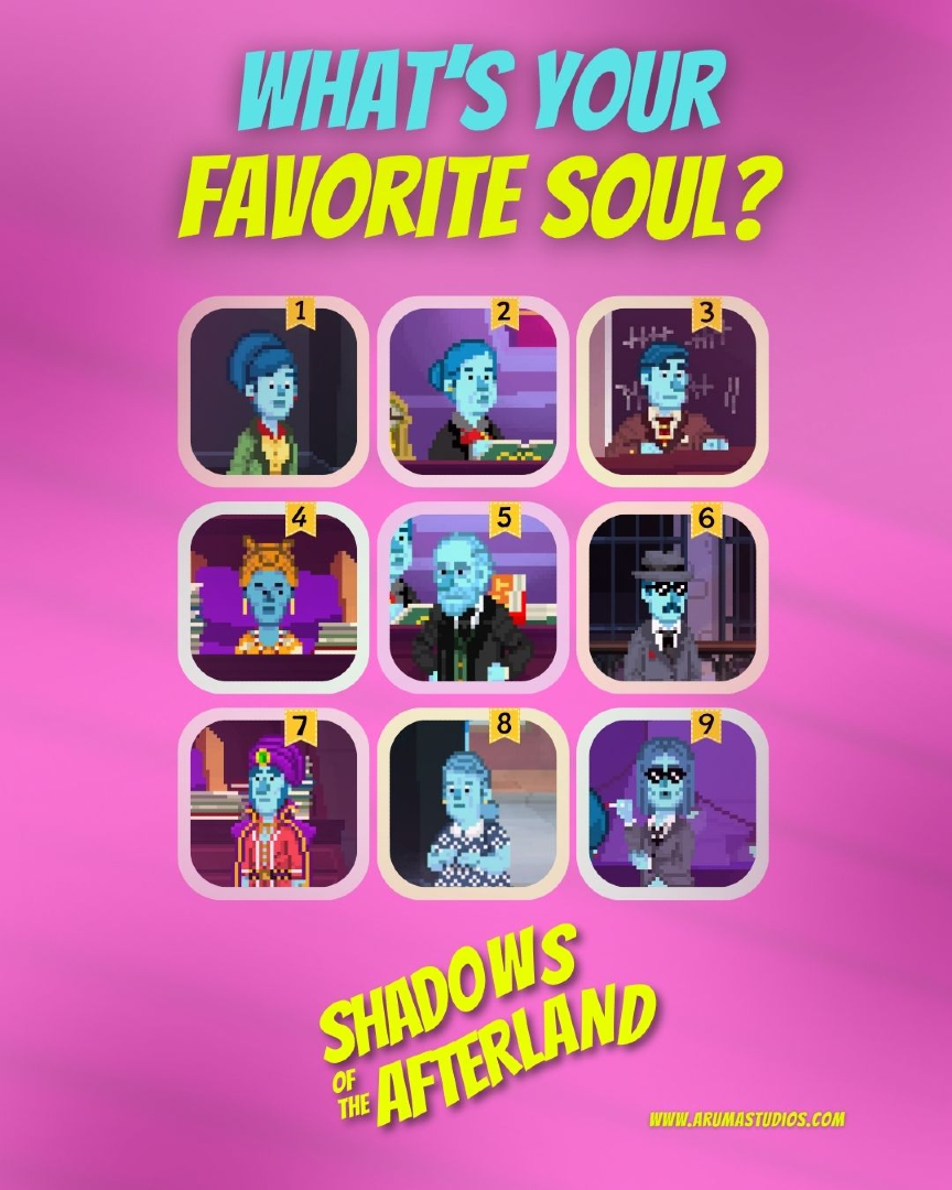 ArumaStudios's tweet image. In Shadows of the Afterland⚫✨, every soul plays an important role in the afterlife.
Do you have a favorite one?
#indiegames
