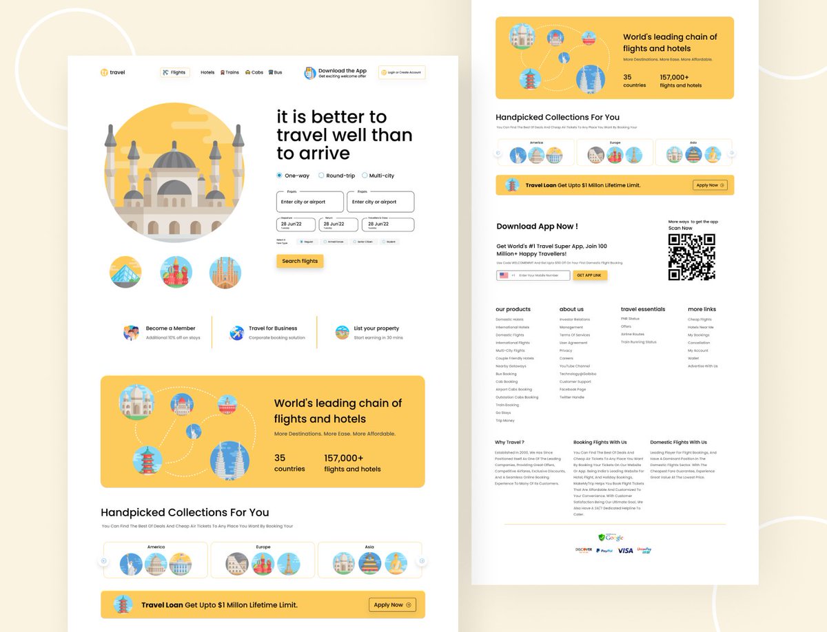 coder_dandriyal's tweet image. Travel UI, Designed to Inspire Movement, Not Just Bookings
Not all travel sites need to yell “book now.”
Some have a message of: “you've come to the right place."
We redesigned a travel platform that prioritized ease, friendliness & trust :
✨ Clean booking flow
🌍 Curated…