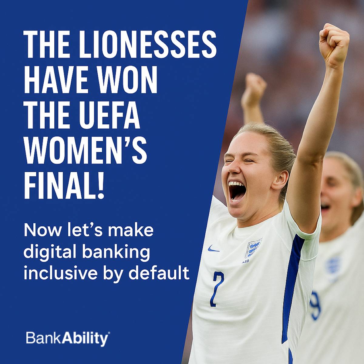 The Lionesses roared to victory tonight – champions of Europe again!

It’s proof that when inclusion is taken seriously, we all win.

At @BankAbilityUK, we believe banking should be inclusive by default – not exclusive by design.

#Lionesses #Accessibility #BankingForAll