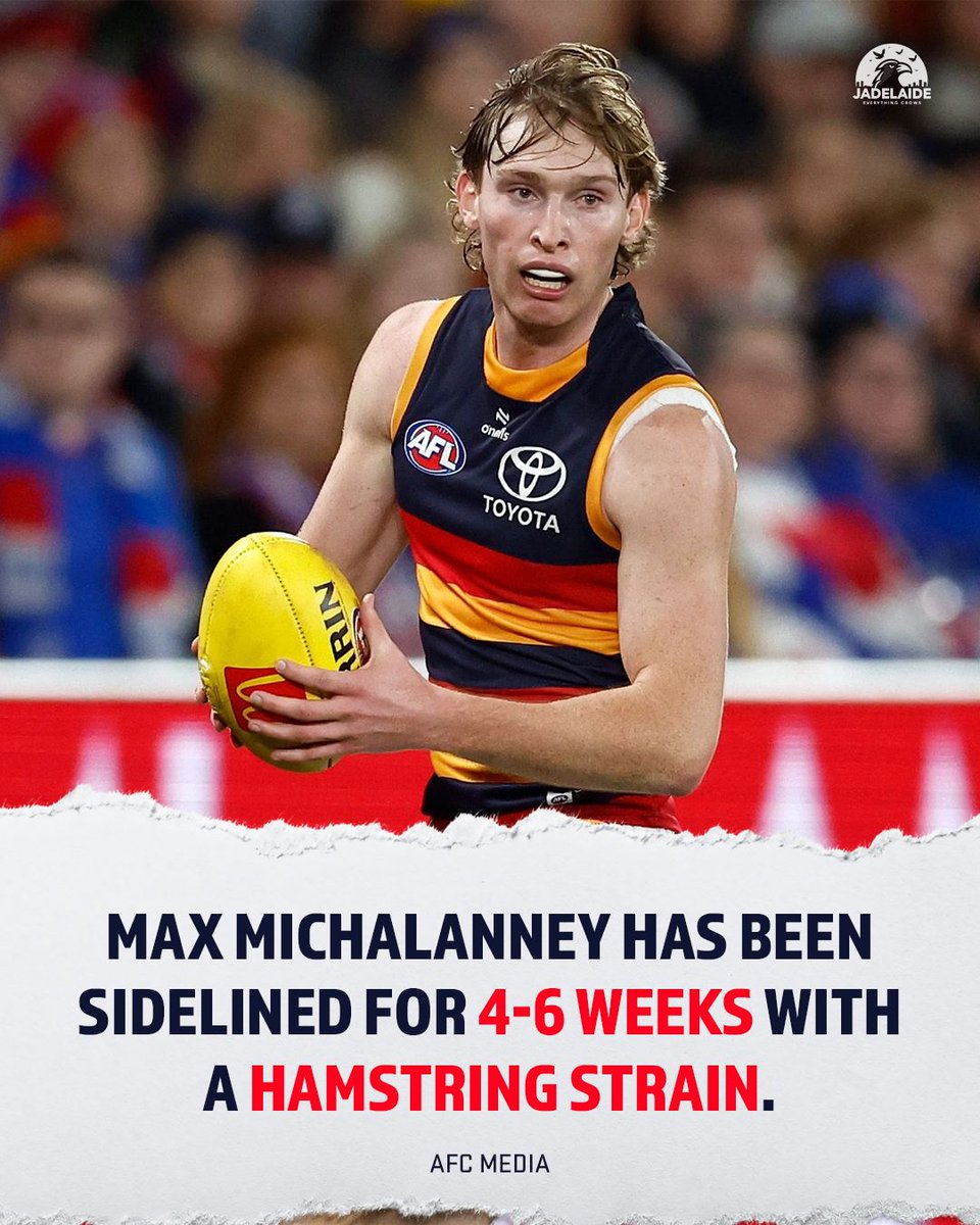 JADelaideX's tweet image. 🚑 Michalanney on Saturday suffered a hamstring strain in the 3rd quarter following a kick on the wing.

💭 Who&apos;s likely to fill in for Maxy while he recovers?

(AFC Media)