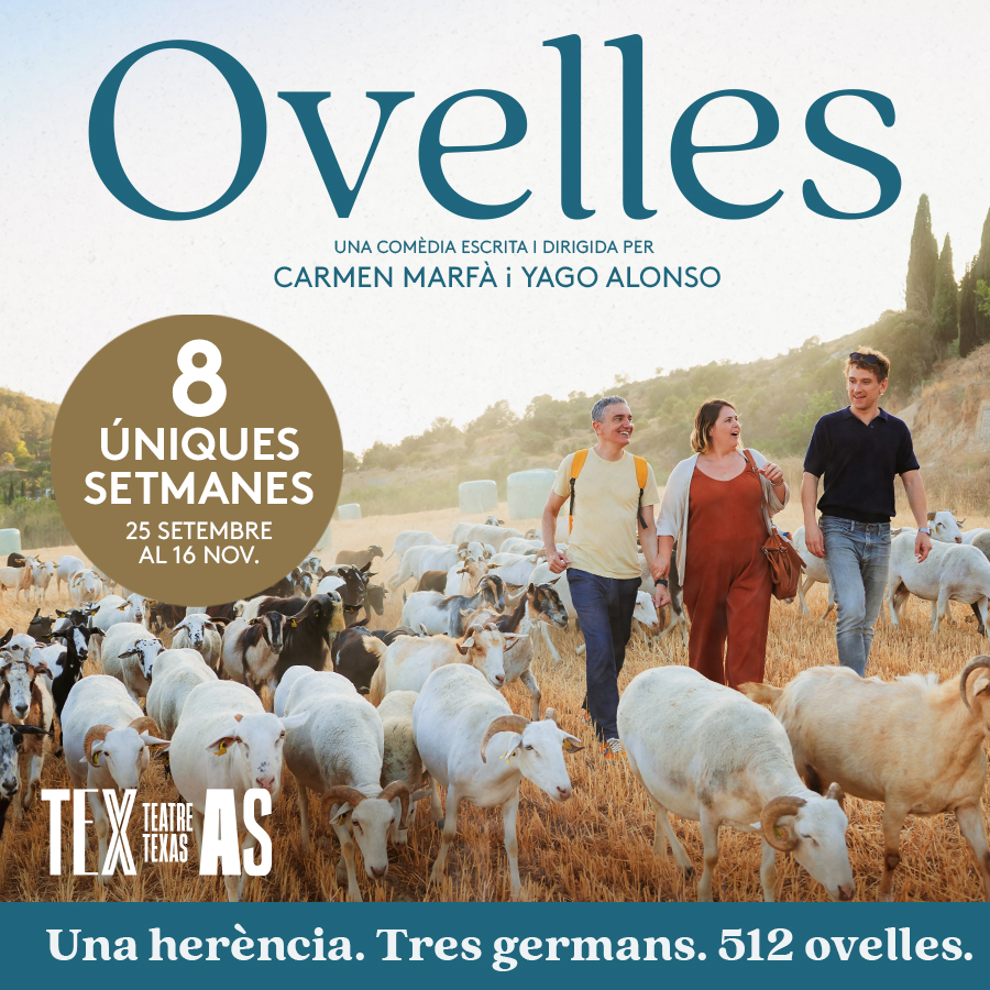 Sala Flyhard (@salaflyhard) on Twitter photo 🐑 Torna 'Ovelles', una comèdia de <a href="/carmenmarfavi/">Carmen Marfà</a>  i <a href="/yagoalonsot/">Yago</a>
Amb Gemma Martínez, Ramon Pujol i <a href="/Alberttriola/">Albert Triola</a>
👉A partir del 25 de setembre a <a href="/EspaiTexasBcn/">Espai Texas</a>
🎫 30% de descompte les primeres setmanes espaitexas.cat/espectacle/ove… 🐑 Torna 'Ovelles', una comèdia de <a href="/carmenmarfavi/">Carmen Marfà</a>  i <a href="/yagoalonsot/">Yago</a>
Amb Gemma Martínez, Ramon Pujol i <a href="/Alberttriola/">Albert Triola</a>
👉A partir del 25 de setembre a <a href="/EspaiTexasBcn/">Espai Texas</a>
🎫 30% de descompte les primeres setmanes espaitexas.cat/espectacle/ove…