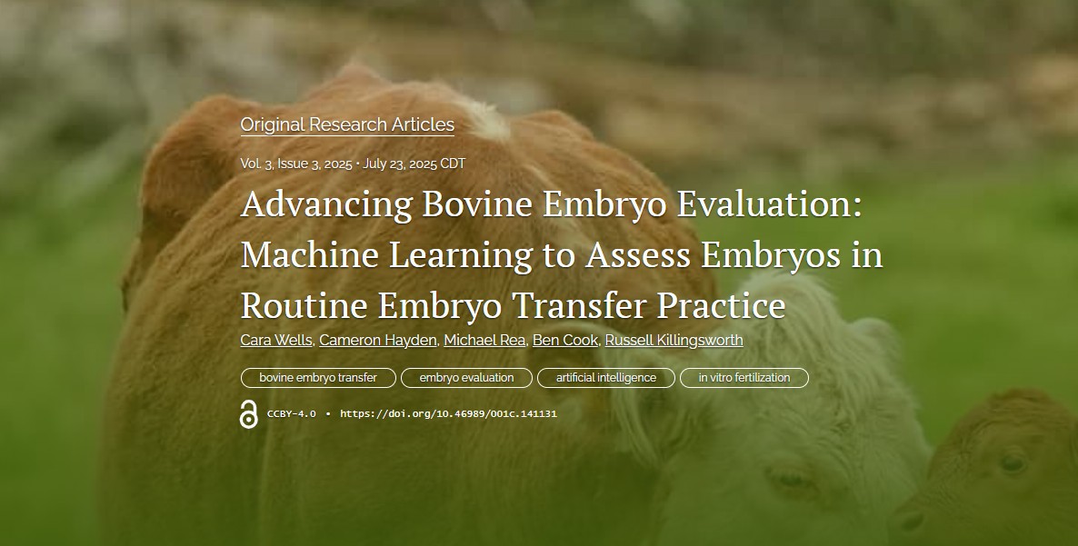 📰 The Journal of IVF-Worldwide (JIVFww)   

🔔 A new publication in JIVFww!   

Advancing Bovine Embryo Evaluation: Machine Learning to Assess Embryos in Routine Embryo Transfer Practice 
▶️bit.ly/4lanY8w

<a href="/ShohamZeev/">Prof. Zeev Shoham</a> <a href="/milton_leong/">milton leong</a>